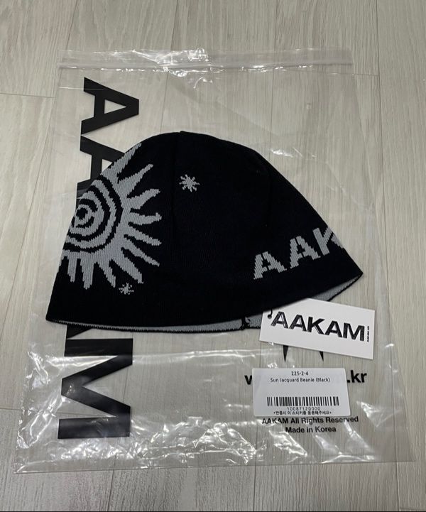 早い者勝ち　aakamビーニー MUSINSA公式 | AAKAM Sun Jacquard Beanie (Black)