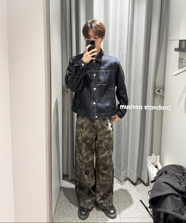 MUSINSA公式 | AAKAM Knee Pin-tuck Camouflage Twill Pants (Khaki)