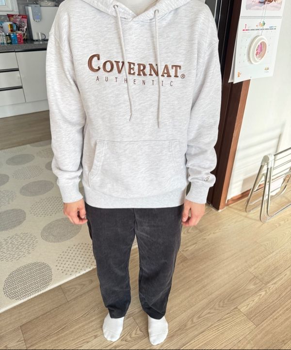 MUSINSA | COVERNAT authentic logo hoodie heather gray