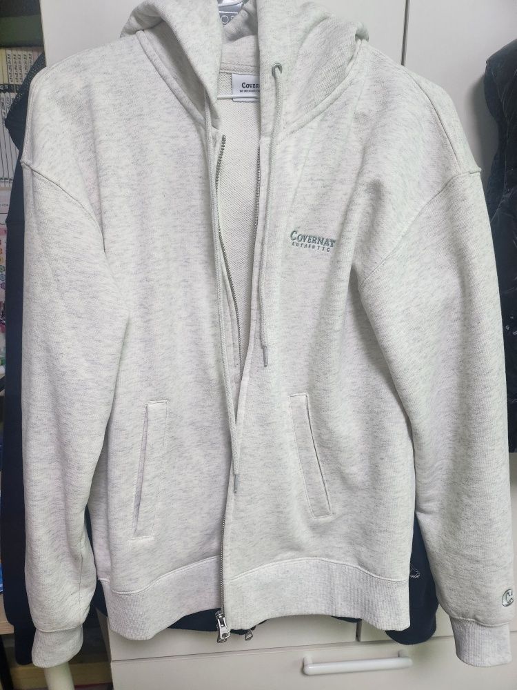 MUSINSA | COVERNAT Small Authentic Hoodie Zip-Up Oatmeal