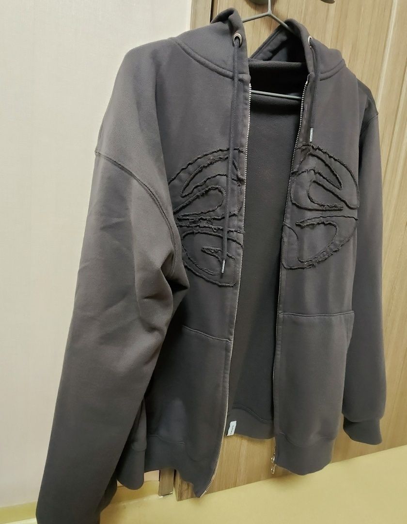 MUSINSA | MAHAGRID ECLIPSE RAW CUT ZIP UP HOODIE_2colors