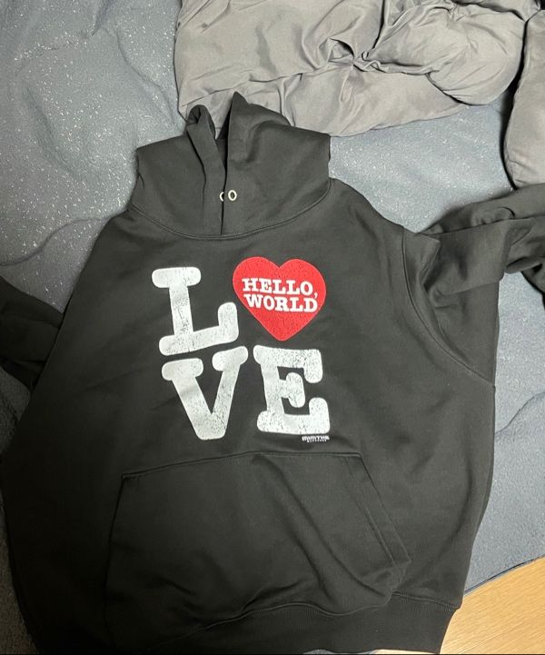 MUSINSA公式 | MIMTHEWARDROBE ヘローワールド LOVE フードパーカー_