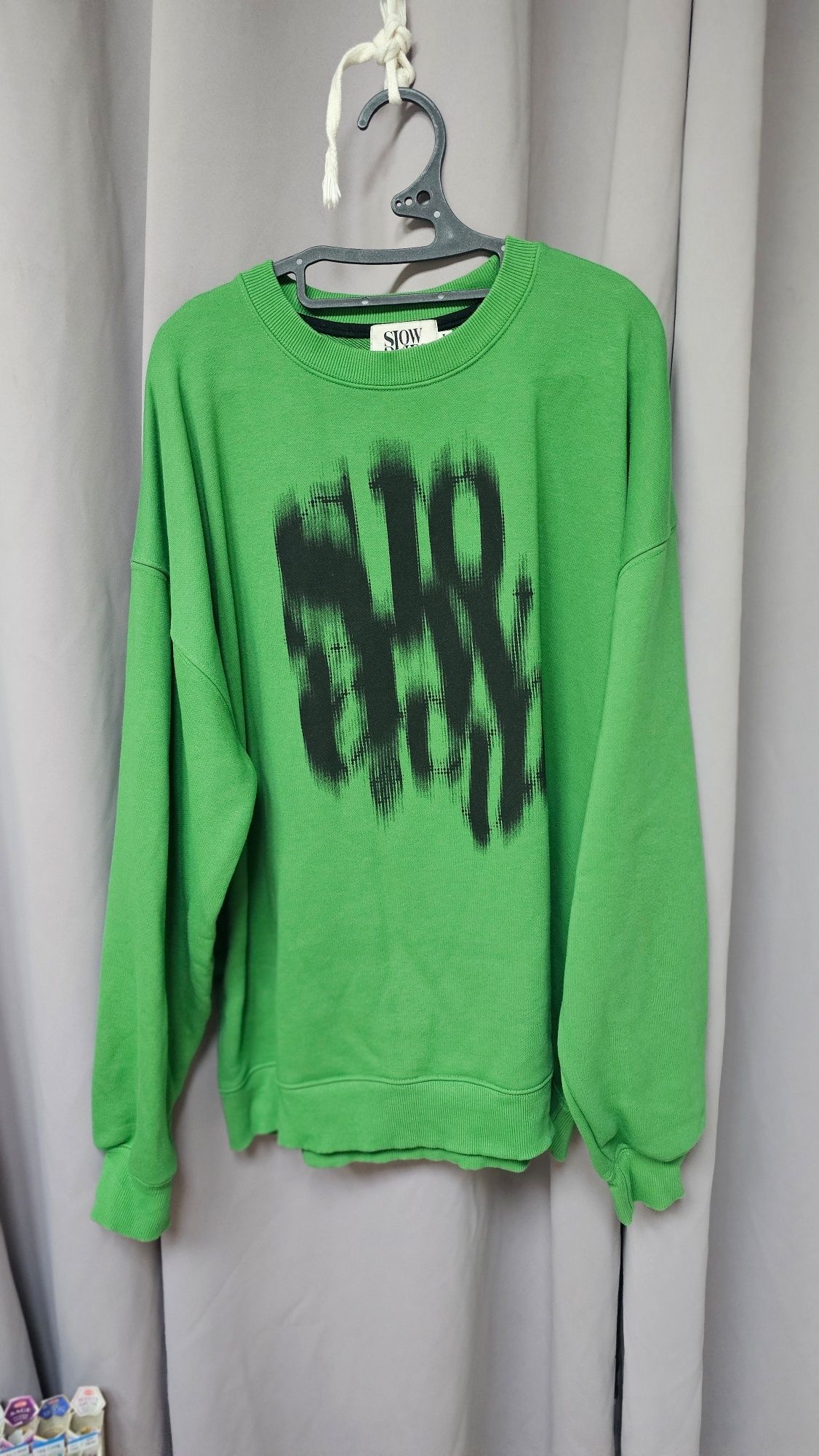 ★韓国人気★SLOW ACID★BLURRY LOGO SWEATSHIRTS BLURRY LOGO SWEATSHIRTS [BLACK] - SLOWACID