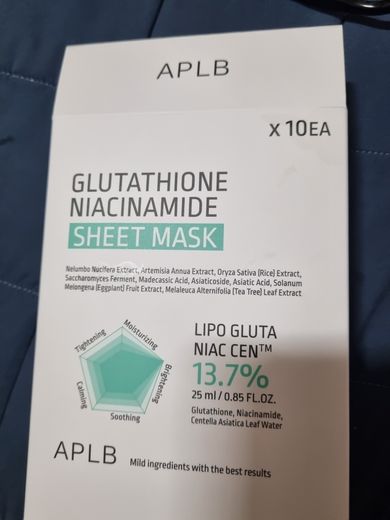glutathione niacinamide sheet mask APLB Glutathione Niacinamide Sheet Mask (Ingredients Explained) main image 1