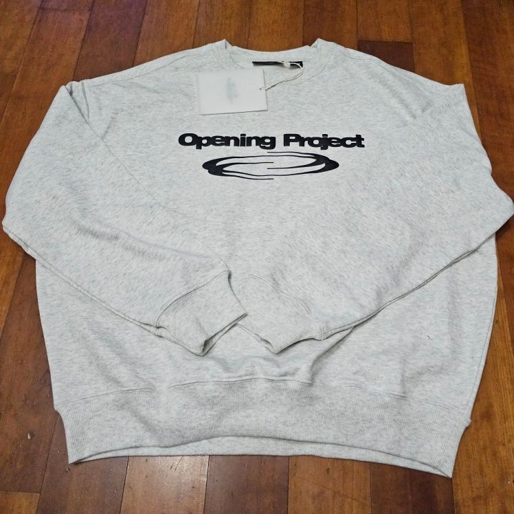 MUSINSA公式 | OPENING PROJECT W Identity Sweatshirt - Grey