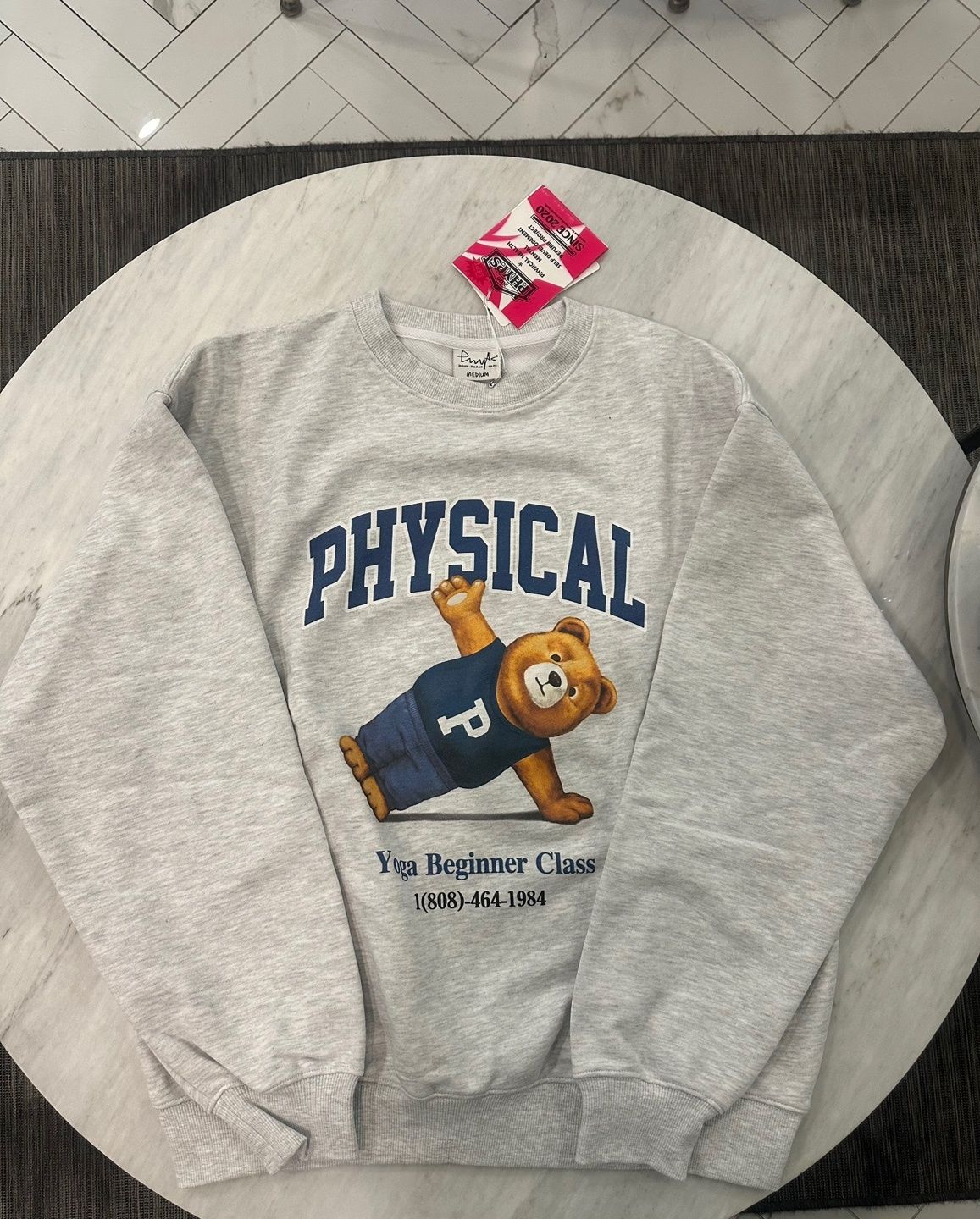 MUSINSA公式 | PHYPS Yoga Bear Sweatshirt_Light Grey