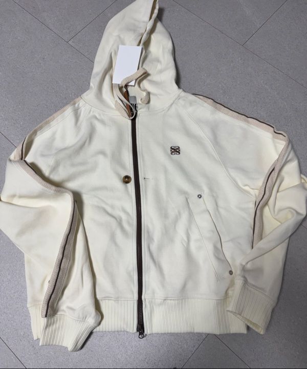 MUSINSA | SATUR Lawton loose fit hooded zip-up resort cream