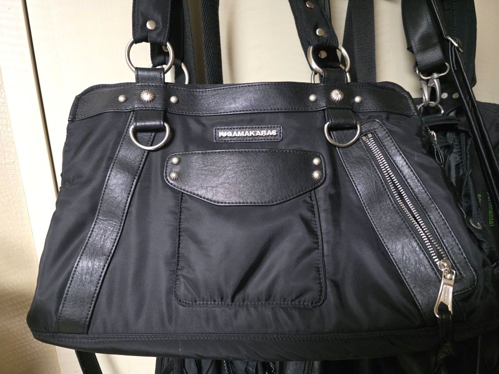 MUSINSA公式 | IUGAMAKARAS Studded Nylon Shoulder Bag (Black)