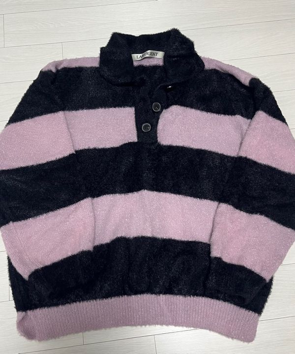 MUSINSA | LARTIGENT L13 RUGBY BOLD KNIT(BLACK)