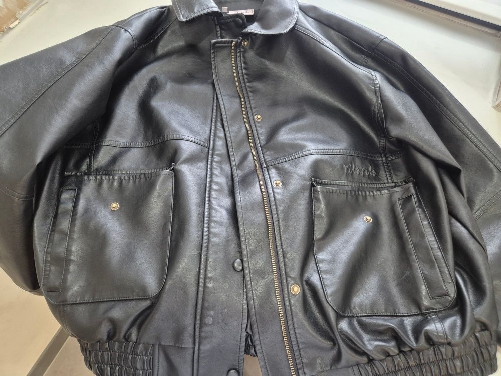 MUSINSA | ROLAROLA VINTAGE LEATHER BLOUSON JACKET BLACK