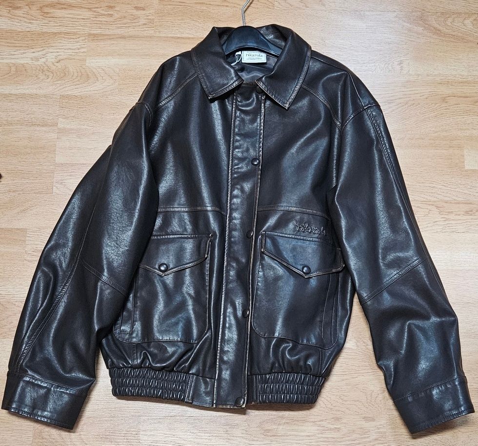 MUSINSA | ROLAROLA VINTAGE LEATHER BLOUSON JACKET BROWN