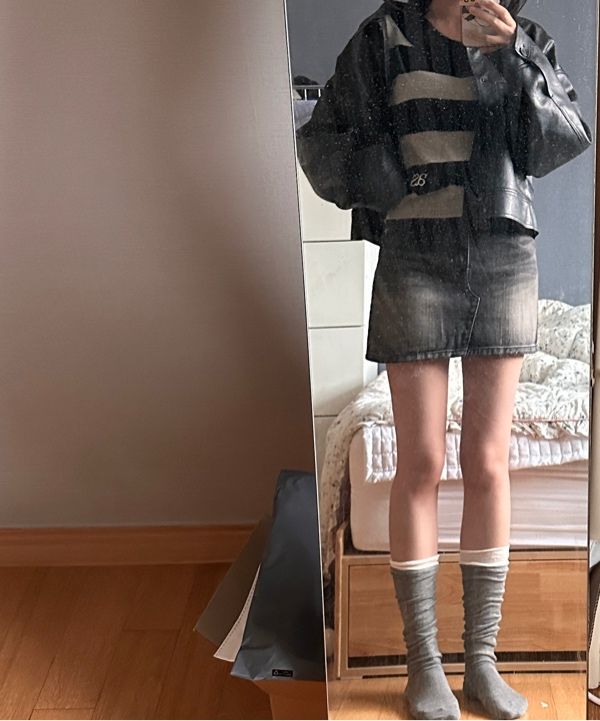 MUSINSA公式 | ASON PONY STRIPE KNIT / BLACK