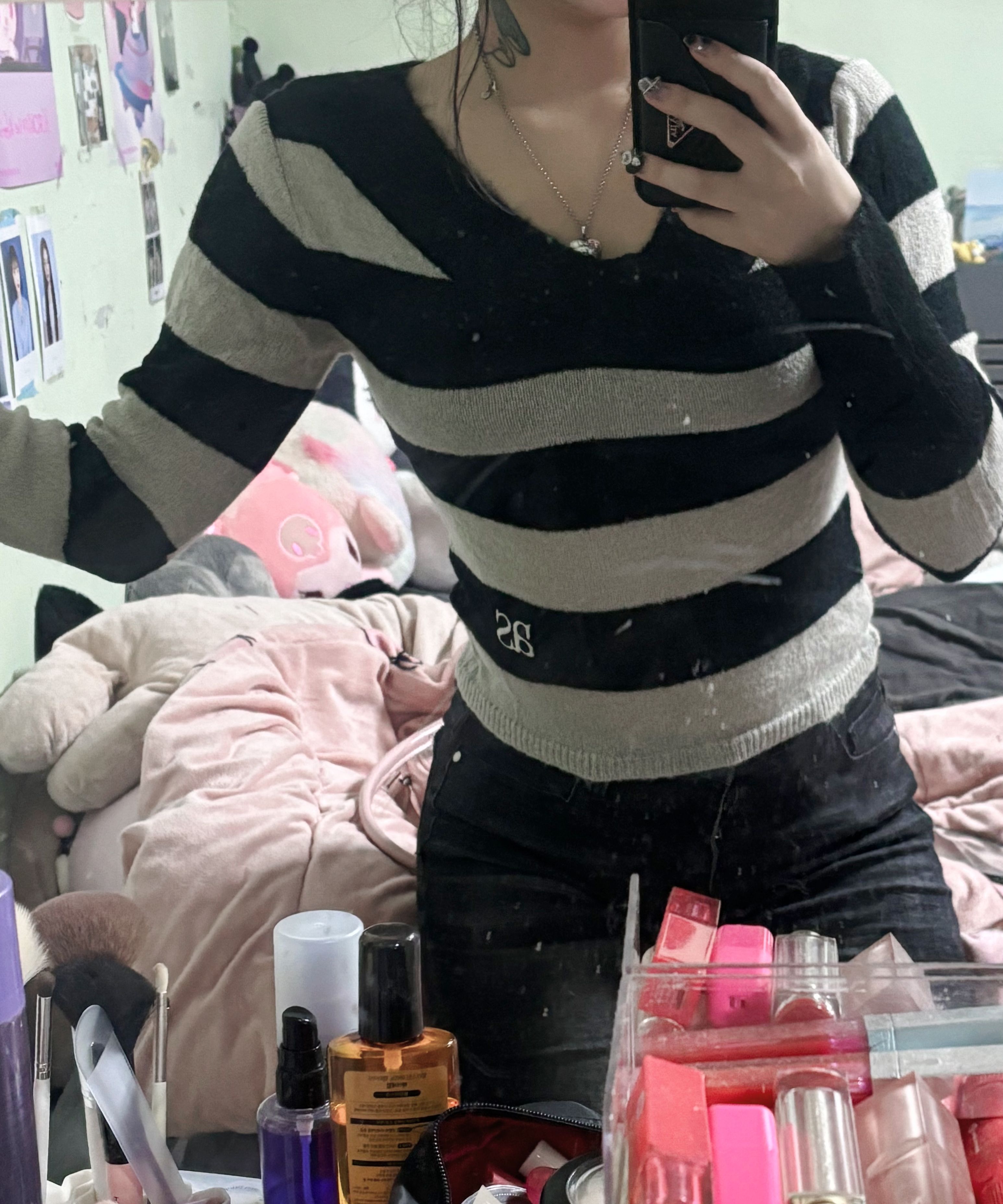 ASON アズオン PONY STRIPE KNIT MUSINSA公式 | ASON PONY STRIPE KNIT / BLACK