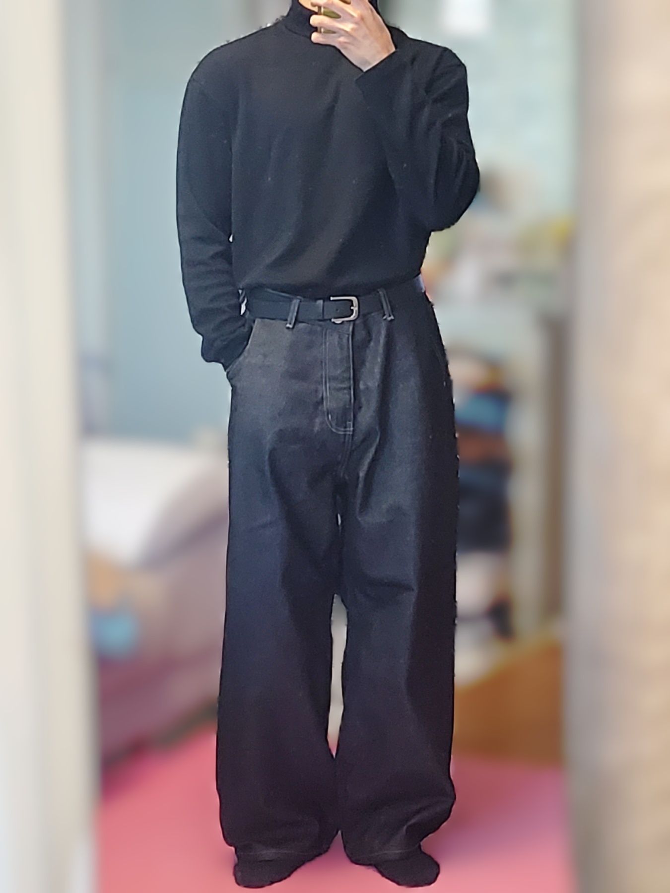 【MODERNIF】Raw one-tuck wide denim pants UB221 Tapered Fit 21oz Indigo Selvedge Denim | The Unbranded