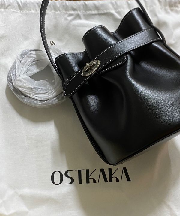 MUSINSA | OSTKAKA Classic Belt Bucket Bag Mini Black