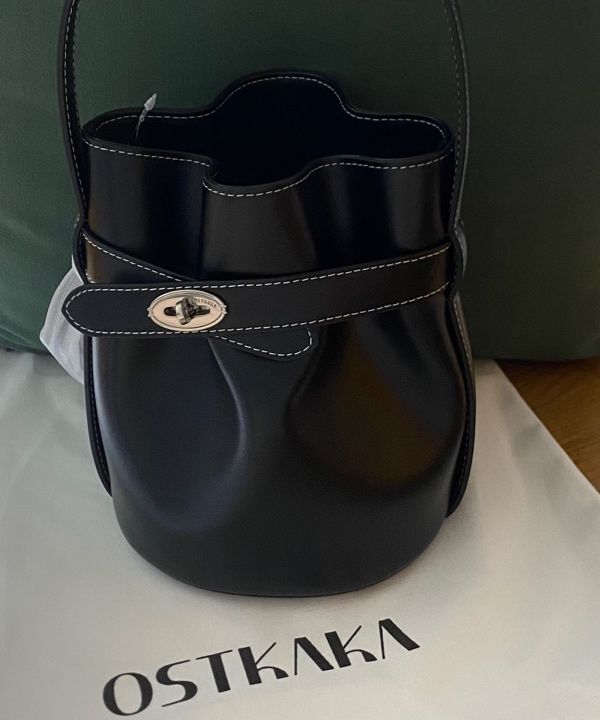 MUSINSA | OSTKAKA Classic Belt Bucket Bag Mini Black