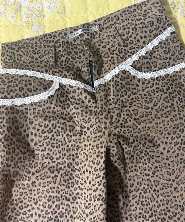 MUSINSA公式 | SETUP-EXE LEOPARD LACE PANTS / BEIGE