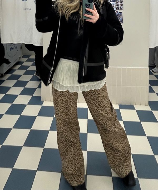 MUSINSA | SETUPEXE LEOPARD LACE PANTS / CHARCOAL