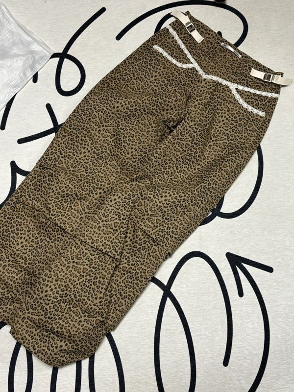 MUSINSA | SETUPEXE LEOPARD LACE PANTS / CHARCOAL