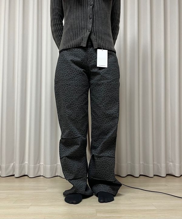 MUSINSA | SETUP-EXE LEOPARD LACE PANTS / CHARCOAL