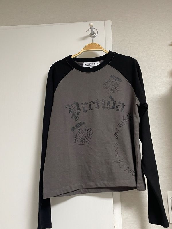 ◇PRENDA◇ VINTAGE LOGO RAGLAN LONG SLEEVE CHARCOAL MUSINSA | PRENDA VINTAGE LOGO RAGLAN LONG SLEEVE CHARCOAL