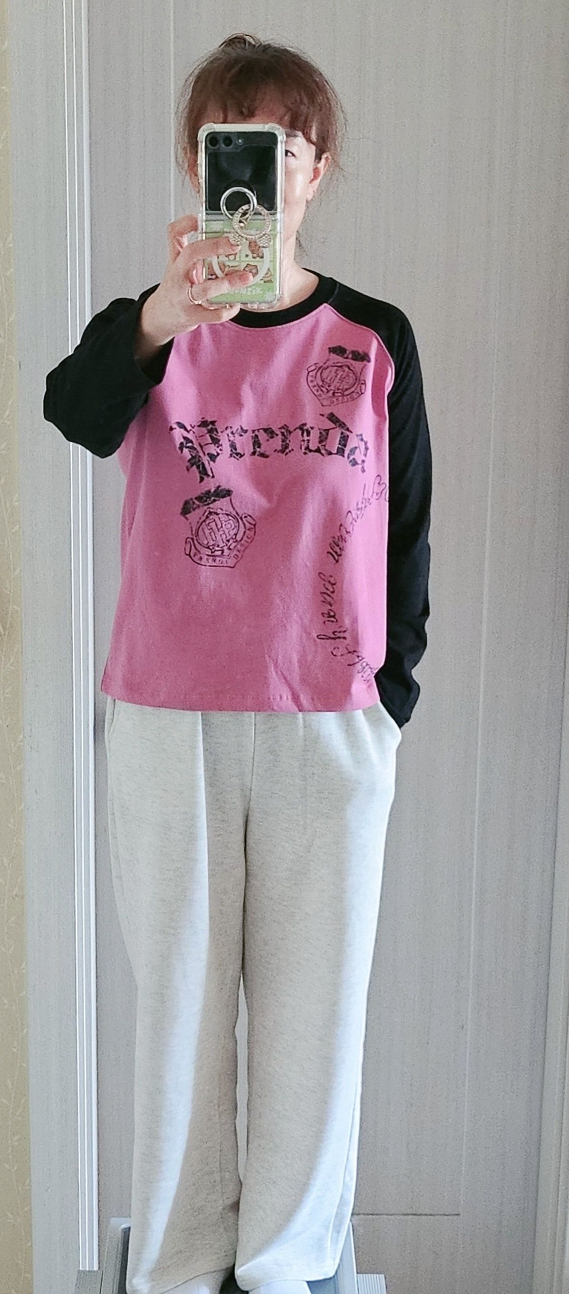 ◇PRENDA◇ VINTAGE LOGO RAGLAN LONG SLEEVE INDIGO PINK MUSINSA | PRENDA VINTAGE LOGO RAGLAN LONG SLEEVE INDIGO PINK