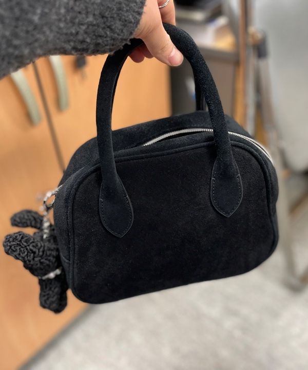 MUSINSA | DUNST FOR WOMEN SUEDE BOSTON TOTE BAG_UDBA5F202_BLACK