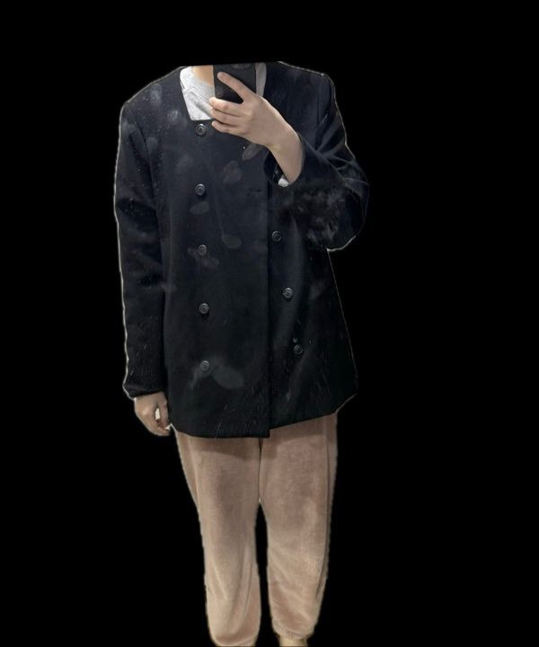 【Letter from moon】24fw Toff Scarf Double Wool Jacket MUSINSA | LETTER FROM MOON Top Scarf Double Wool Jacket (Black)