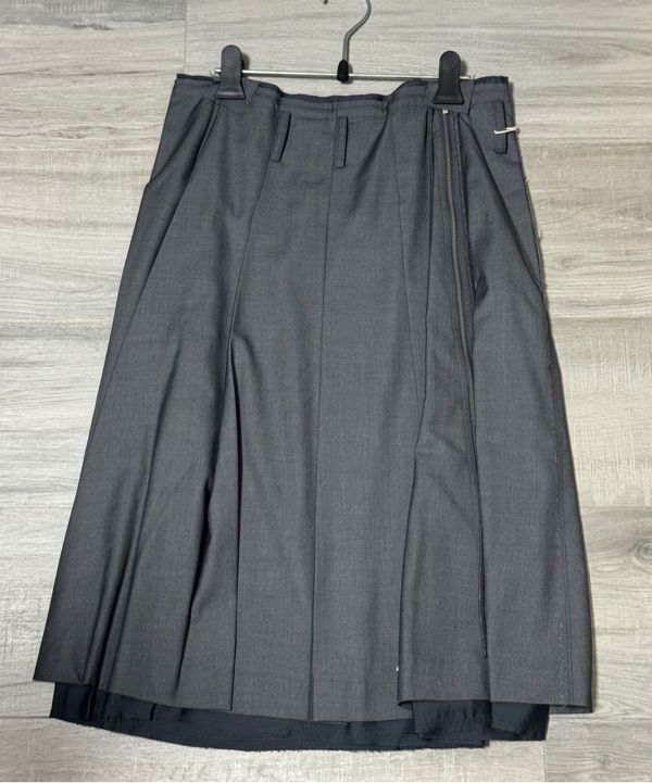 MUSINSA | MATIN KIM STRING POINT LAYERED PLEATS SKIRT IN GREY