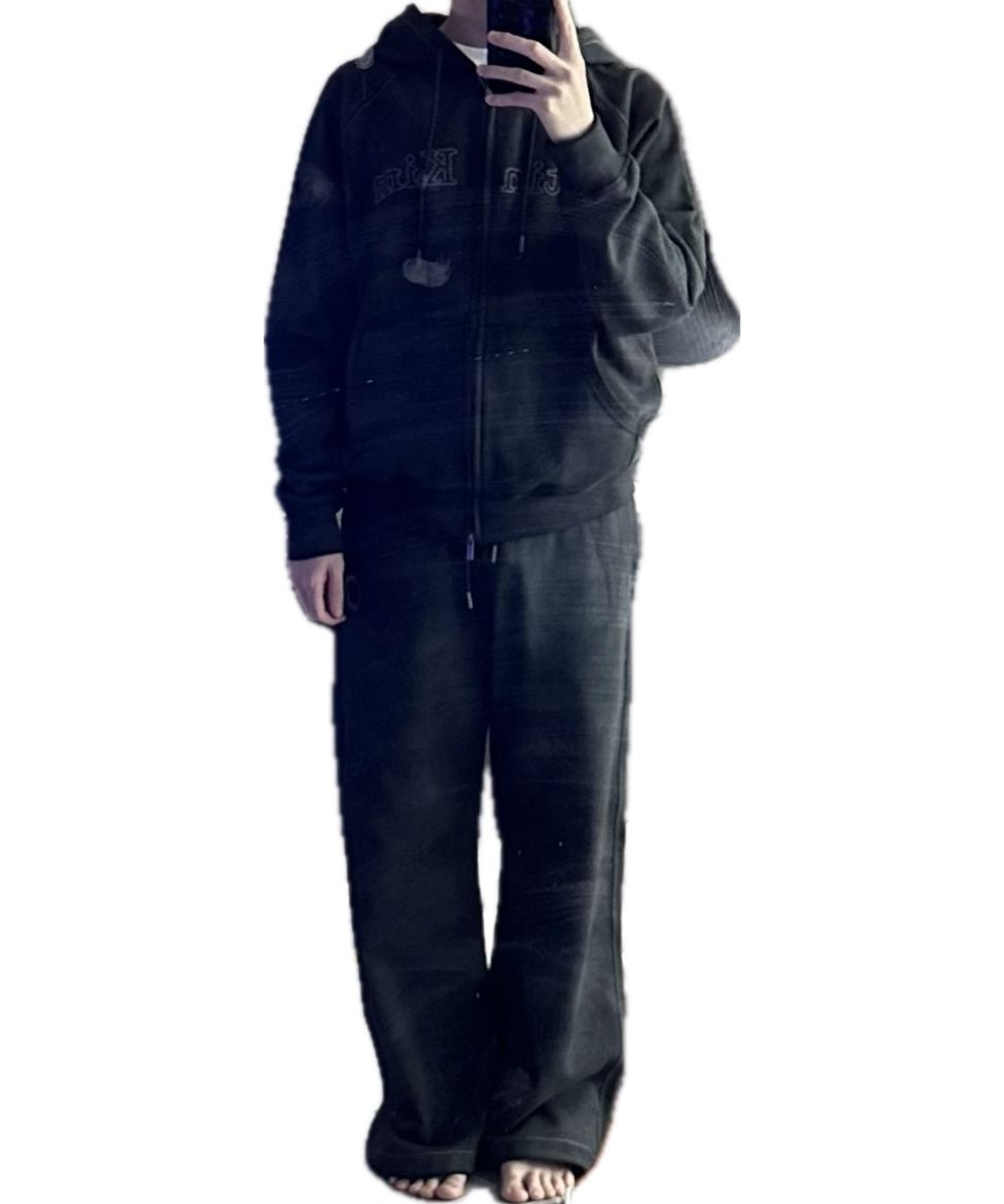 MUSINSA | MATIN KIM FRONT LOGO STITCH WASHED HOODY ZIP UP IN