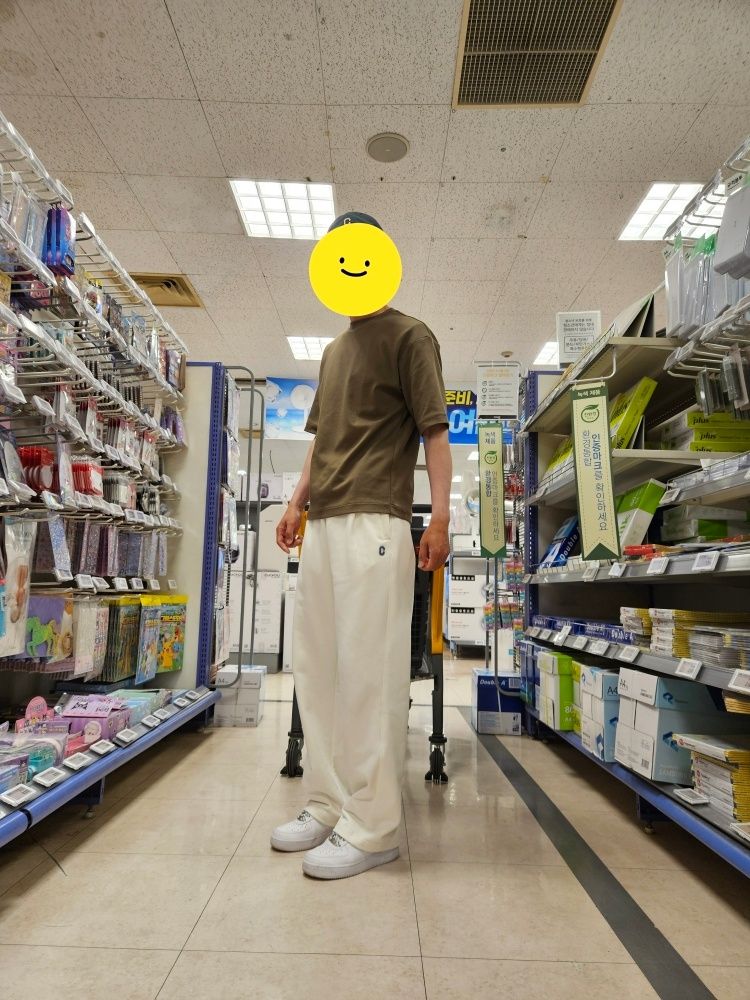 MUSINSA | COVERNAT One-piece semi-wide fit sweat pants ivory
