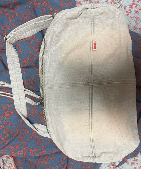 MUSINSA | SCULPTOR Vintage Brushed Denim Duffel Bag Mid Blue