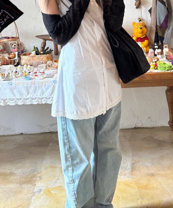 MUSINSA公式 | SCULPTOR Beaded Waist Denim Pants Mid Blue