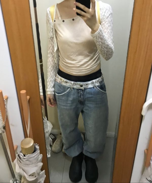 MUSINSA公式 | SCULPTOR Beaded Waist Denim Pants Mid Blue