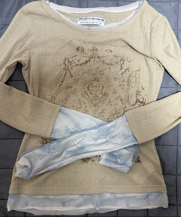 トップス SCULPTOR triple lace layered tee MUSINSA | SCULPTOR Triple Lace Layered Tee Ivory