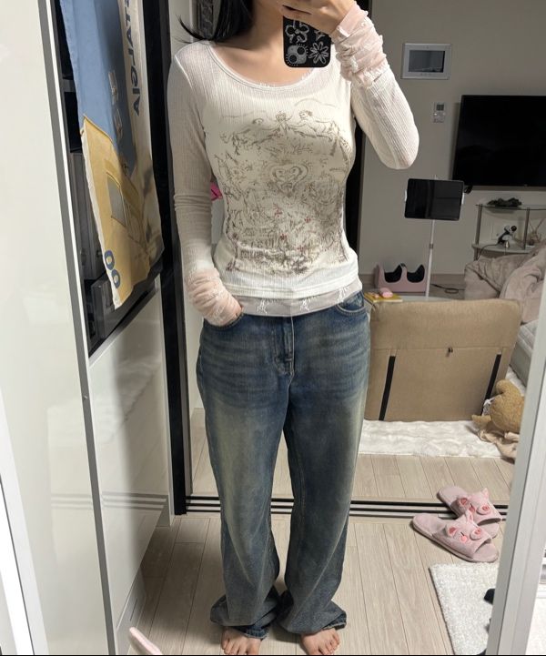 トップス SCULPTOR Triple Lace Layered Tee ivory S MUSINSA | SCULPTOR Triple Lace Layered Tee Ivory