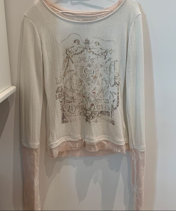 MUSINSA公式 | SCULPTOR Triple Lace Layered Tee Ivory