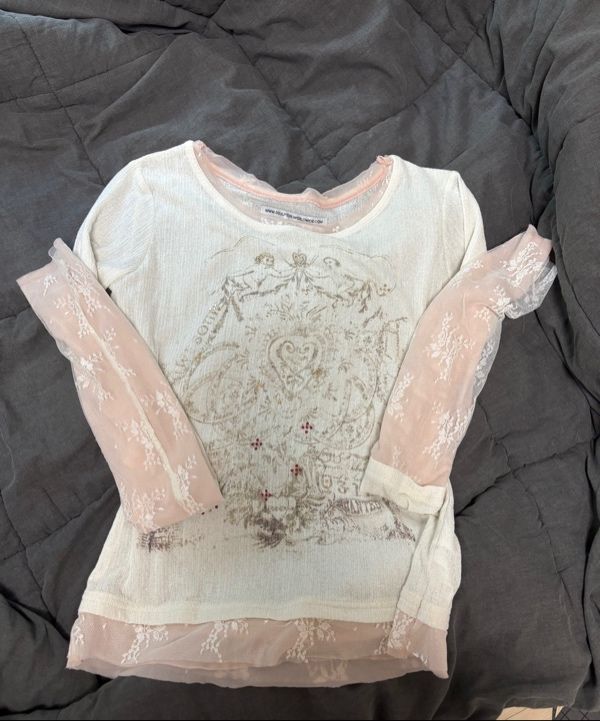 MUSINSA | SCULPTOR Triple Lace Layered Tee Ivory