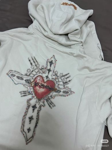 SCULPTOR ビーズセイントフーディジップアップ オフホワイト L SCULPTOR（スカルプター）の「Beaded Saint Hoodie Zip-Up