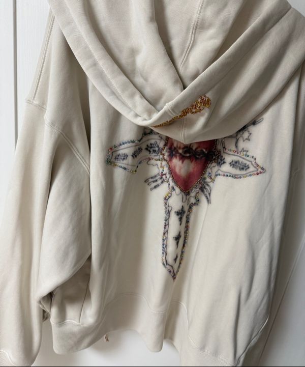 【SCULPTOR】Beaded Saint Hoodie Zip-Up Beaded Saint Hoodie Zip-Up Dirty White – Sculptor