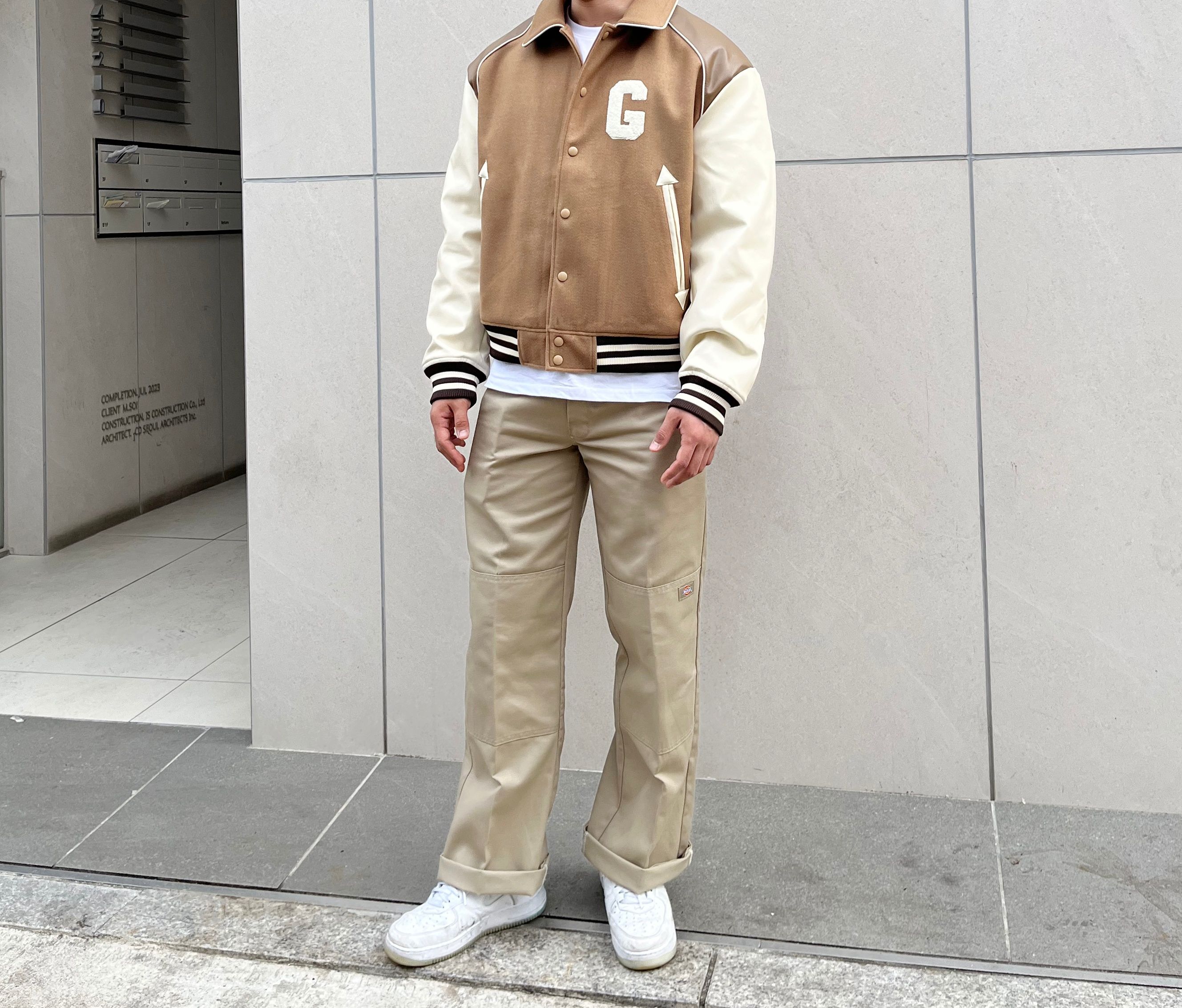 【GRAILZ】ELDERLY COUPLE VARSITY JACKET [CAMEL] MUSINSA | GRAILZ ELDERLY COUPLE VARSITY JACKET [CAMEL]