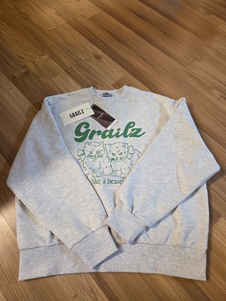 MUSINSA | GRAILZ NEKO DREAM SWEATSHIRT [MELANGE GREY]