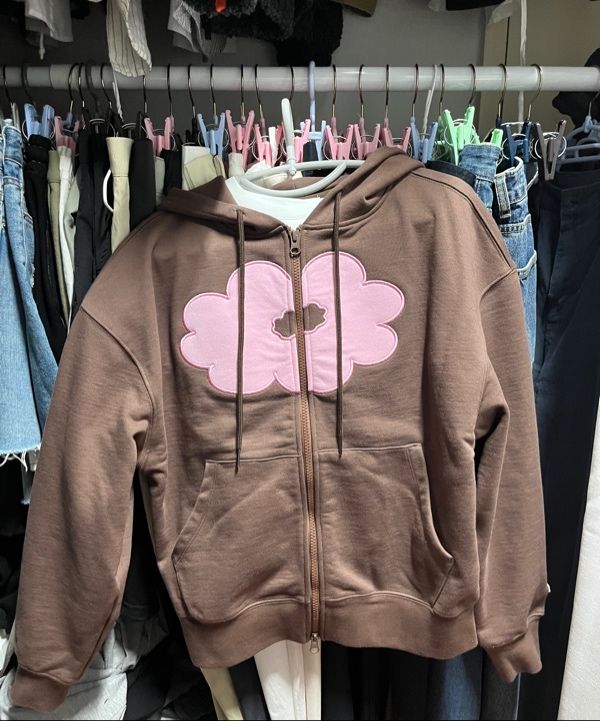 DAISY SYNDROME FLORAL CROPPED HOODIE パーカ MUSINSA | DAISY SYNDROME FLORAL CROPPED HOODIE ZIP-UP brown