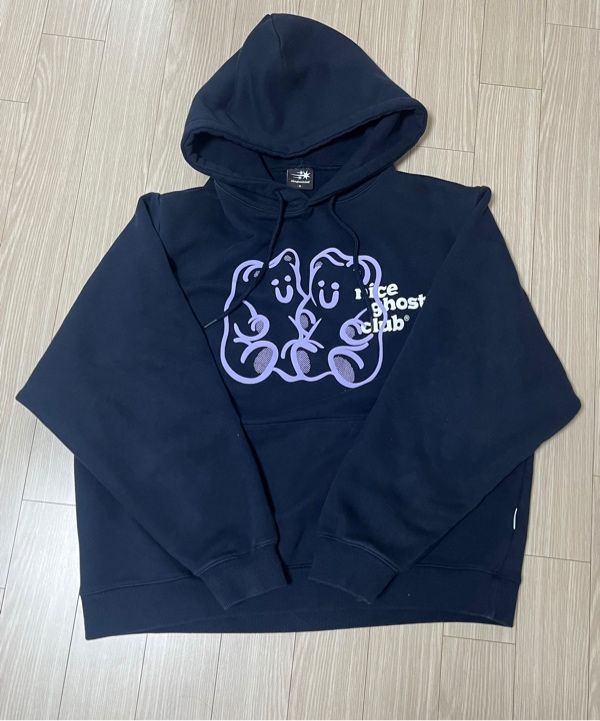MUSINSA | NICE GHOST CLUB GUMMY BEAR & LOGO HOODIE_NAVY