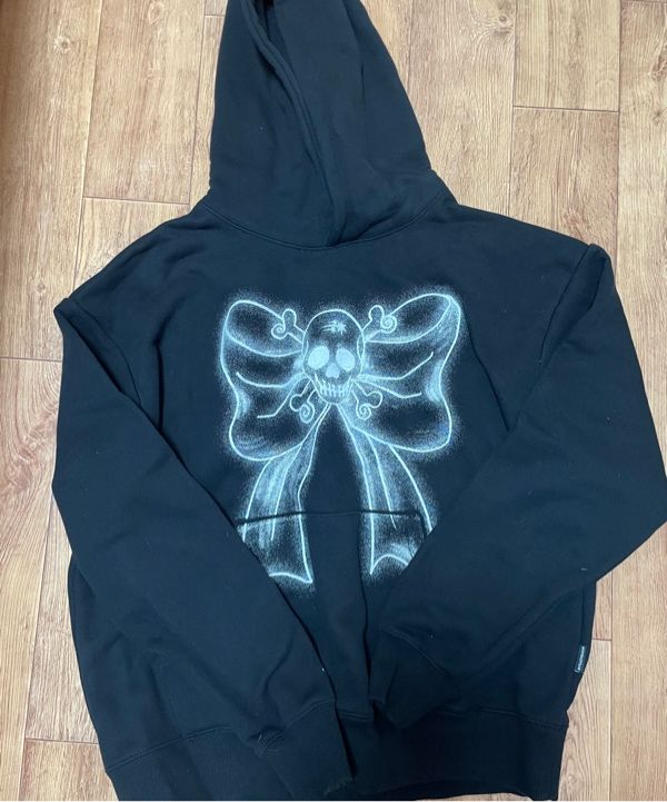 ★Nice Ghost Club★SKULL RIBBON HOODIE MUSINSA | NICE GHOST CLUB SKULL RIBBON HOODIE_RED(NG2EFUM403A)