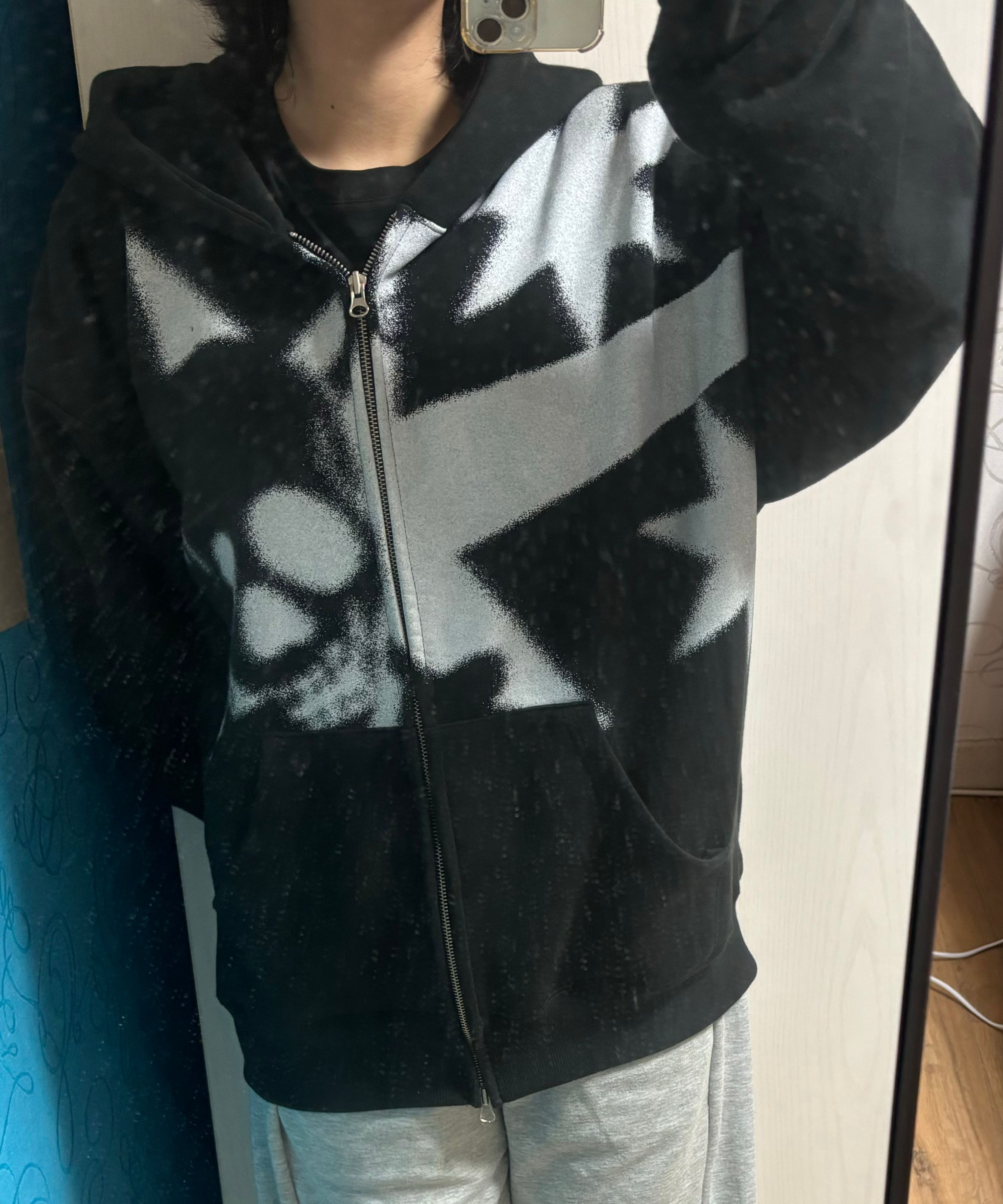MUSINSA | NICE GHOST CLUB SPRAY SKULL 3STAR HOODIE ZIP