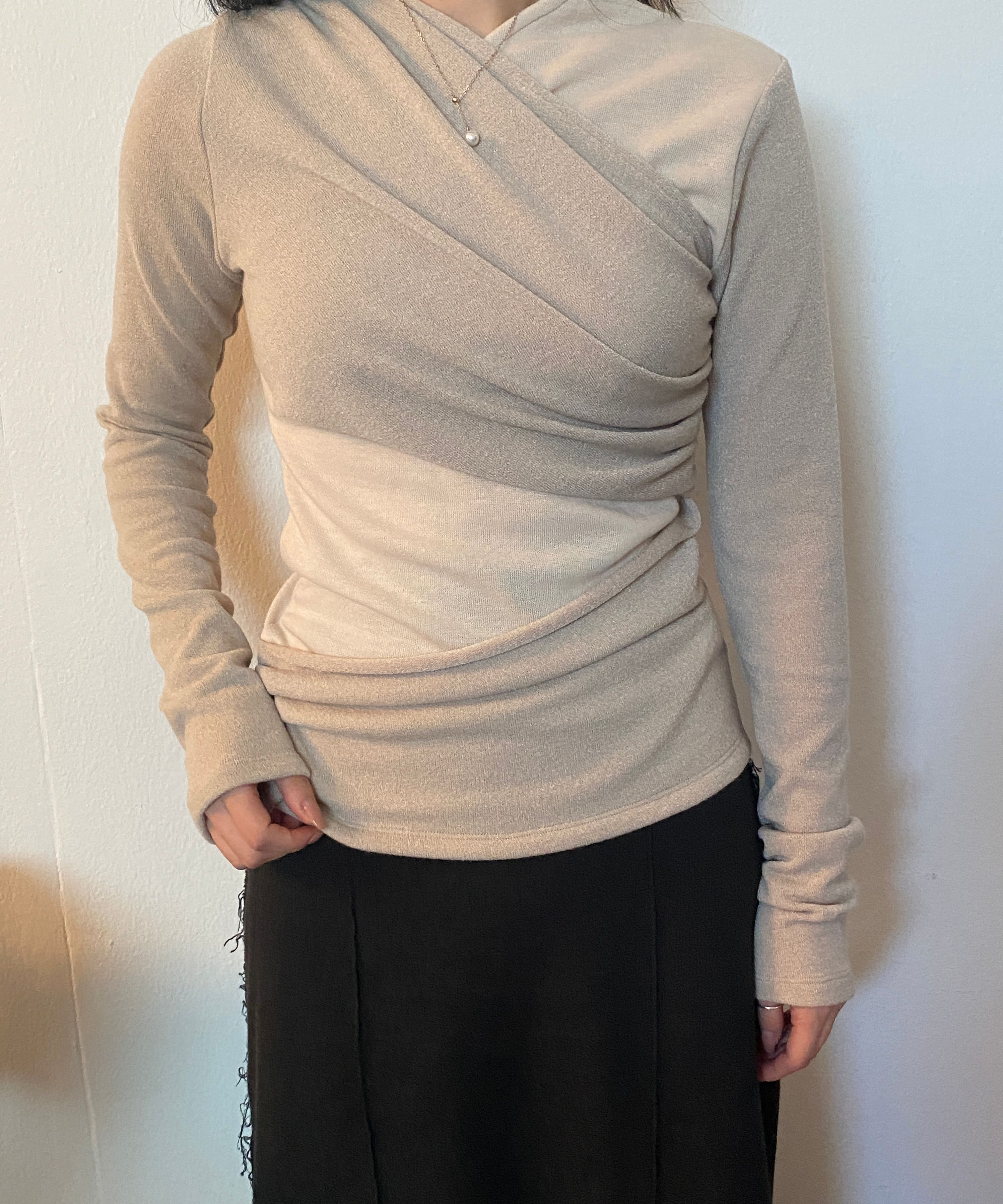 MUSINSA | KIMZISU Layered Knit Top _ BLACK