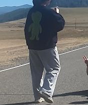 MUSINSA | HOODHOOD Alien graphic overfit man to man navy