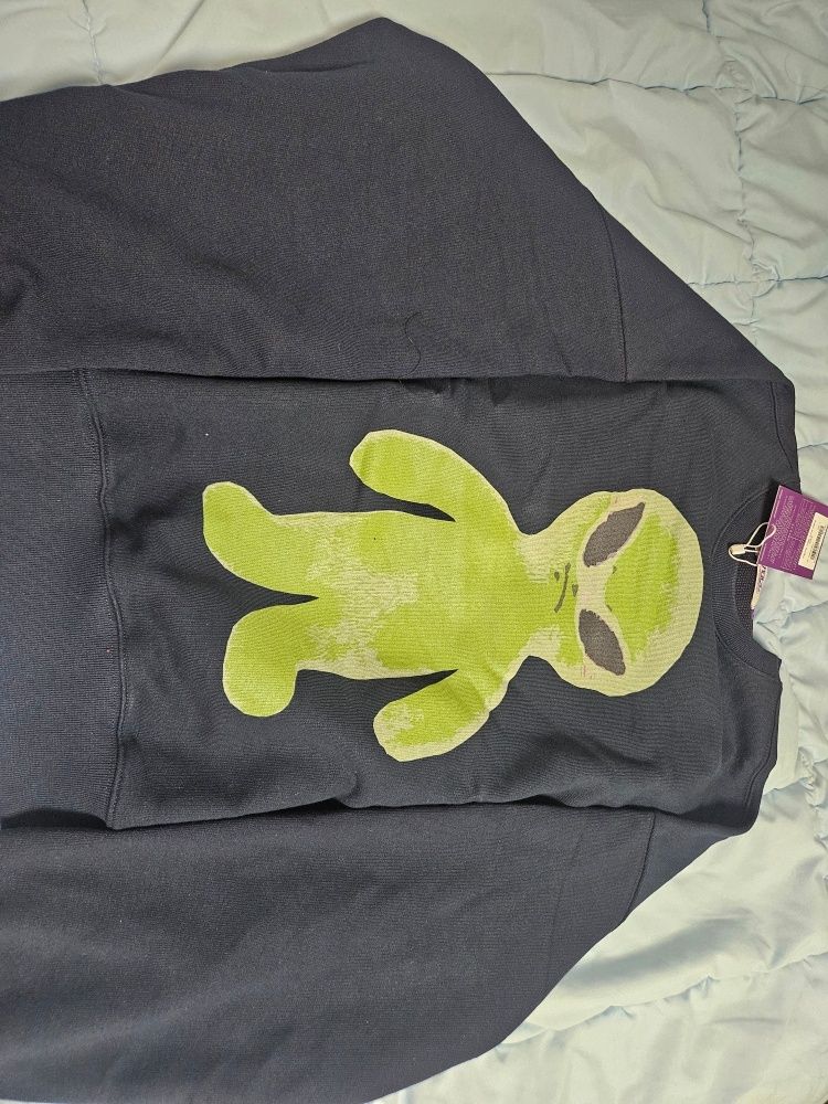 MUSINSA | HOODHOOD Alien graphic overfit man to man navy