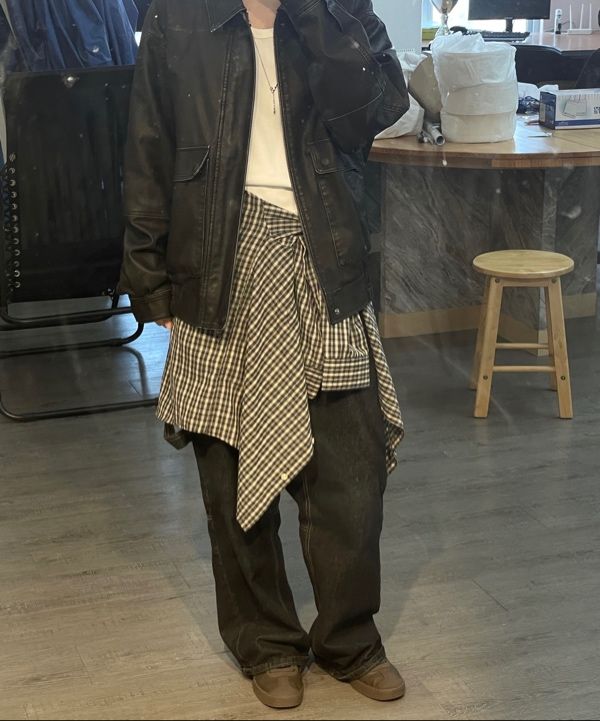 【mahagrid】24FW★ WASHED FAUX LEATHER BLOUSON WASHED FAUX LEATHER BLOUSON - mahagrid | 60% - Asian Fashion